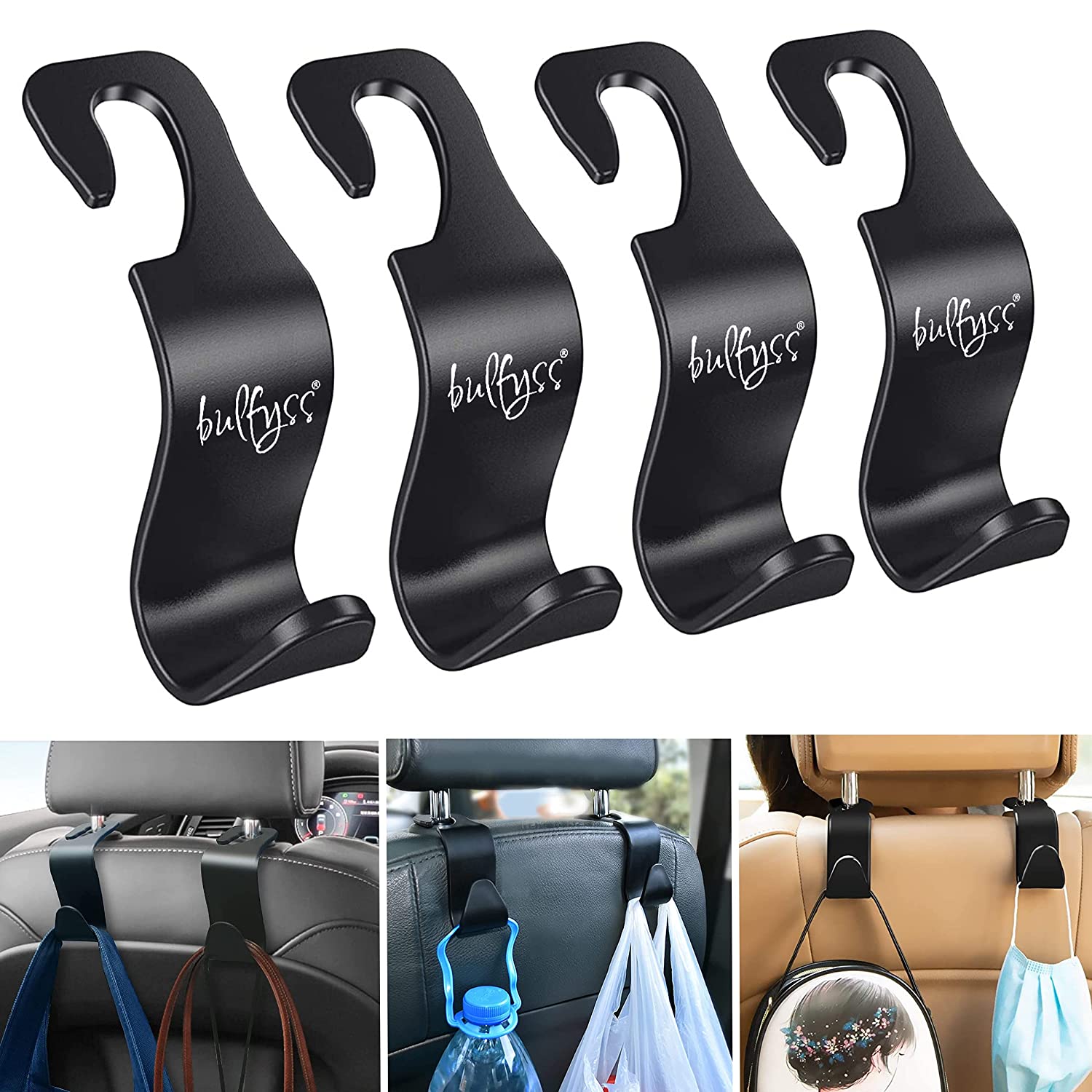 Pack of 4 Car Backseat Headrest Hook/Hanger + 1,847 Ratings  | 70% OFF - By On Amazon